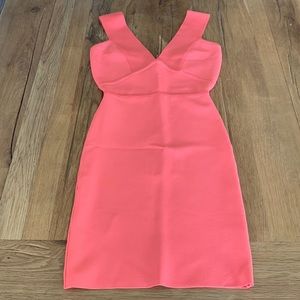 BCBG Lauren Deep V Neck Coral Tank Dress XXS